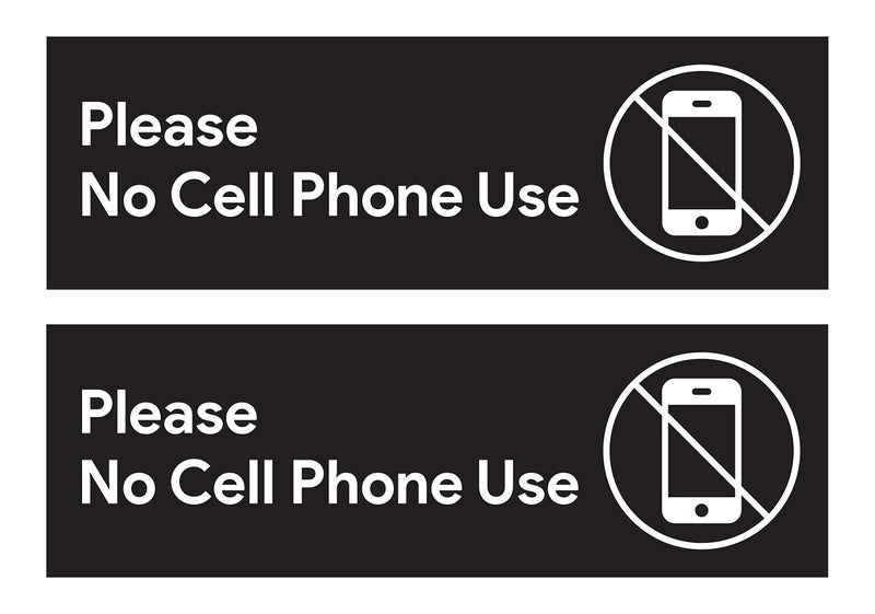 Sutter Signs 2pcs No Cell Phone Use Sign Stickers | No Phone Zone Sign, Please Silence Your Cell Phone | Signage for Classroom, Appointment Waiting Room, Wedding, Medical Office, Customer Service, Restroom - Image 1